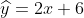 y = 2.1 + 6