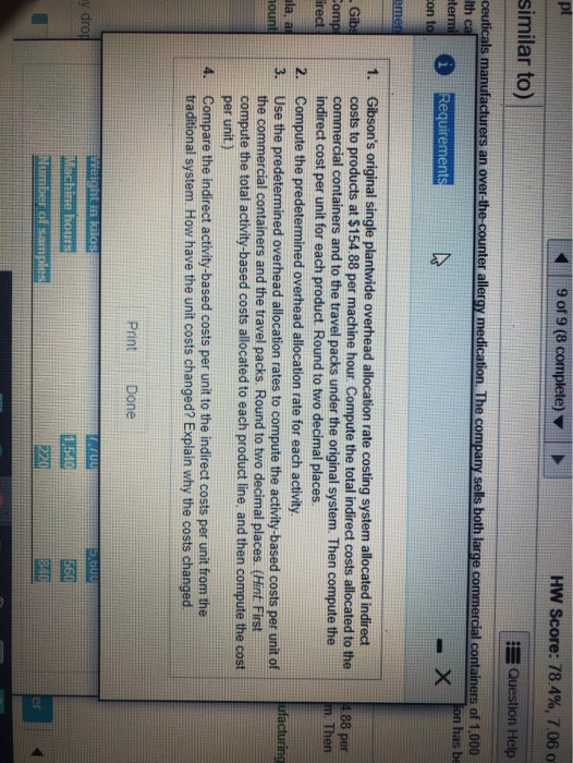 pl 9 of 9 (8 complete) HW Score: 78.4%, 7.06 o similar to) Question Help ceuticals manufacturers an over the counter allergy