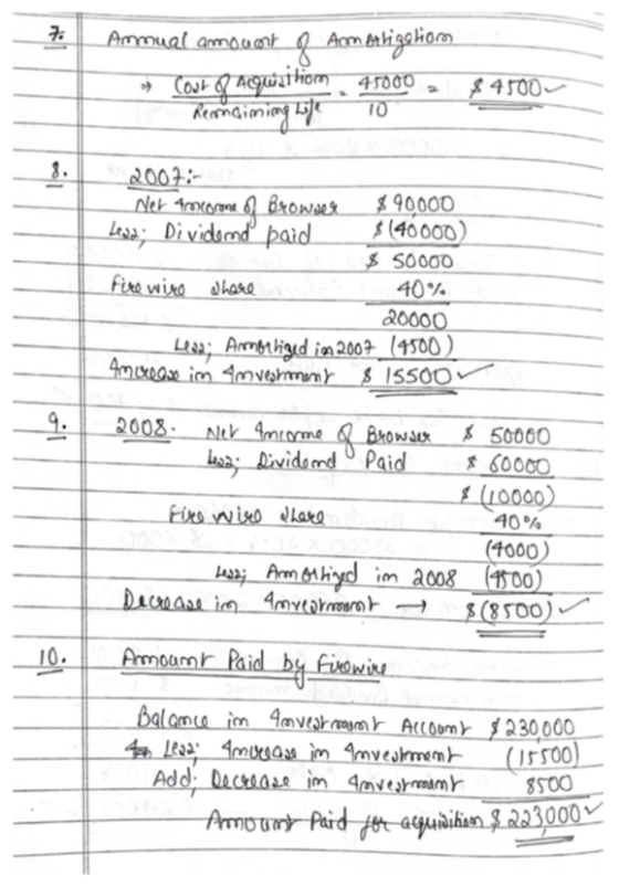 | Ammual amount o Armertigatiom Cour QAqwithom. 45000 Remaining Life TO P $4500 2007: Ner fmcorone Browser $90000 Lena; Divid