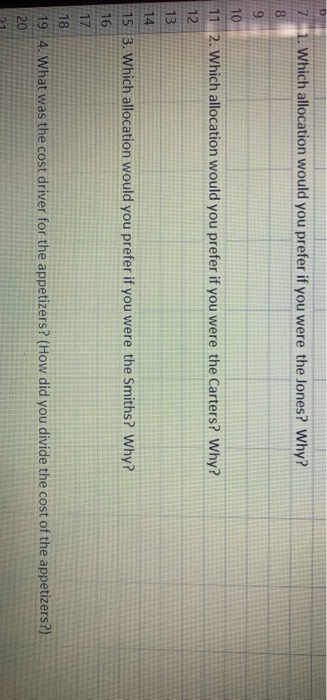 7 1. Which allocation would you prefer if you were the Jones? Why? 8 9 10 11 2. Which allocation would you prefer if you were