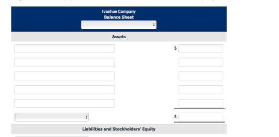 Ivanhoe Company Balance Sheet Assets Liabilities and Stockholders Equity