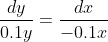 dy 0.1y dr -0.1a