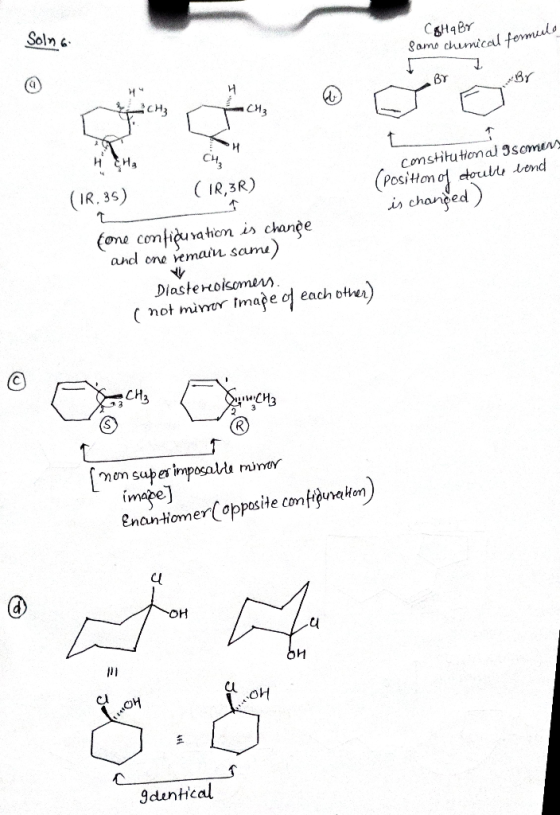 Soln 6 (gHq Br Samo chemical forma Br Br cң, constitutional Isomer (Position of double lend is changed) (IR.35) (IRR) 1 fone