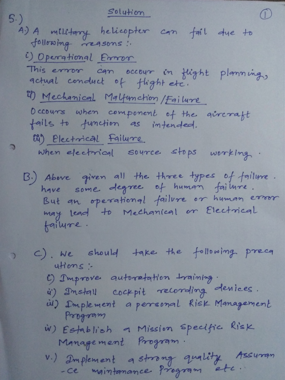 Solution A) A military helicopter folleroimg Operational Ermor fail due to Can Suast This emror ighat planmg etc can Occour 4