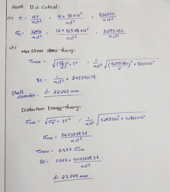 Point (ان | T = 800000 Td 3 Bis Critical: 16T 16 x 50 x103 nd3 32MB 32 x 165.48 x103 td nd3 Tc3 06: 5295360 Tid3 ii) Max Shea