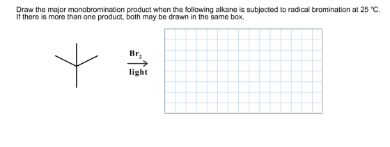 Draw the major monobromination product when the fo