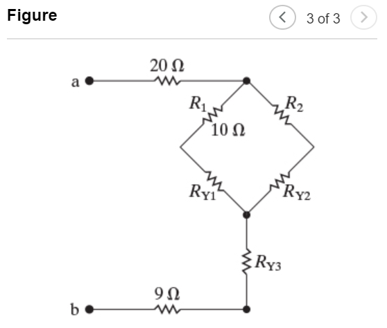 Figure 1 3 of 3 20 Ω a R1 R2 10 Ω Ry1 Ry2 {Rys 9Ω b