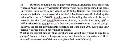 3) Burkhard and Anuiit are neighbors in Davis. Burkhard is a full professor, whereas Anuiit is a lowly Assistant Professor wh