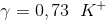 \gamma = 0,73\;\;K^{+}