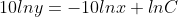 10lny-10/nx+InC