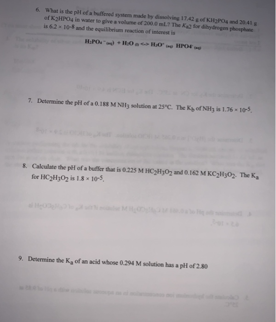 What is the pH of a buffered system made by dissolving 17.42 g of KH2PO4 and 20.41 g of K2HPO4 in water to give a volume of 2