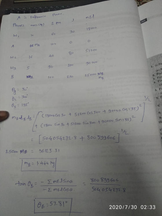 Plane. A is referance mil 260 Planes mass (kg) 18000 60 3o 10 O O A tema 51200 W2 40 16 200 go ovo 96 5 W3 1. Fir (fi) F 2. F