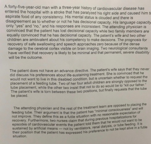 A forty-five-year-old man with a three-year history of cardiovascular disease has entered the hospital with a stroke that has