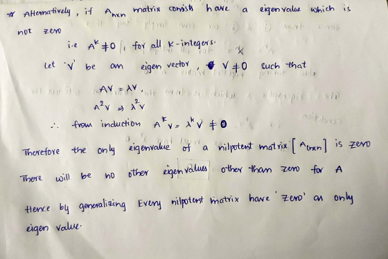 * not zero Alternatively, if Anxn matrix comists have a eigenvalue which is p www : way! ). ie Akto, for all k-integers Let v