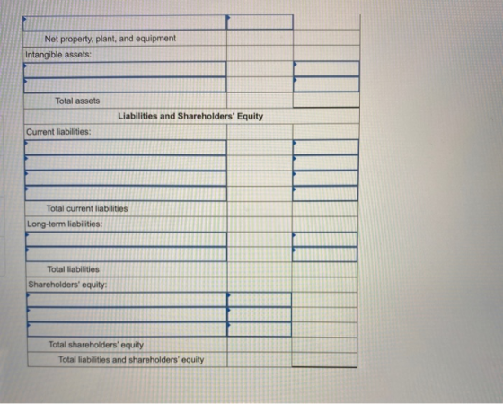 Net property, plant, and equipment Intangible assets: Total assets Liabilities and Shareholders Equity Current liabilities: