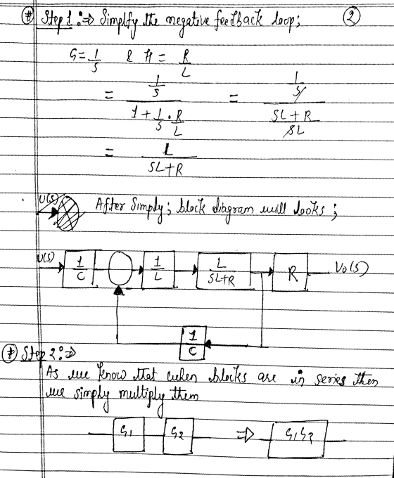 # ♡ Step2 : 3) Simplfy the megative feedback doop; G = // & H = R L at 는 LO Il • R SLAR L SL = L SLIR US After Simplyi Monik