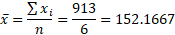 - Σκ: 913 = 152.1667