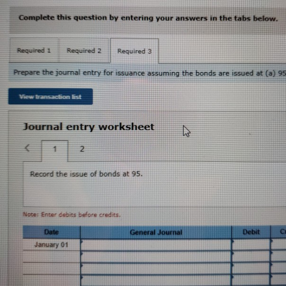 Complete this question by entering your answers in the tabs below. Required 1 Required 2 Required 3 Prepare the journal entry