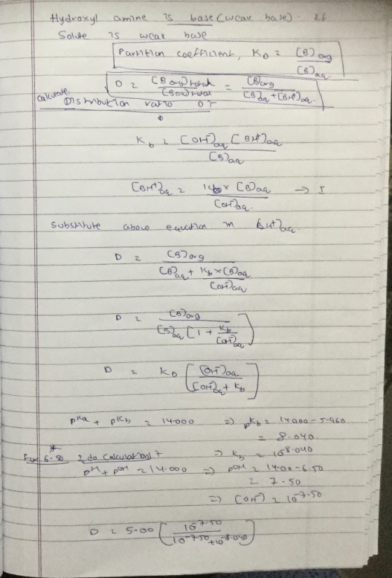 Hydroxyl Solute amine is is weak Parnition base (weak hase) ir hase coefforent, Koe [Bona D2 Borg (Bongo torut Co wat vattoo