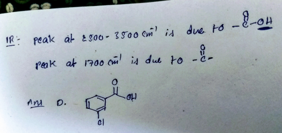 -ou IR Peak at soo 3S00 em is due to pak at 170o cm id dut to And D. el