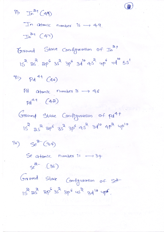 983 Is at (49) In catomic number is 49. In 24 (41) Ground State Configuration of I t is? as ap 352 3p 30° 45° upo udo 55 gri