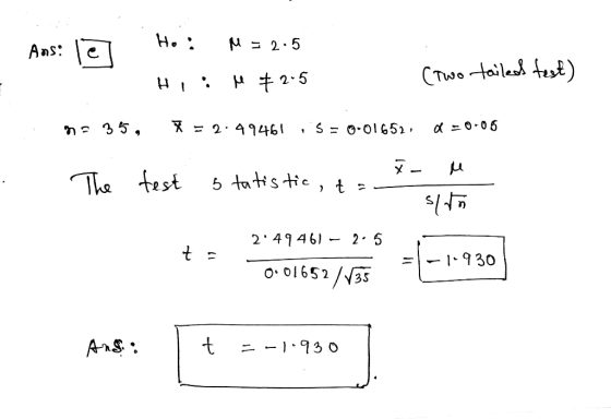 Ans:e 5 2 49 462 5 1.930 o 01652 35 ニー1.930