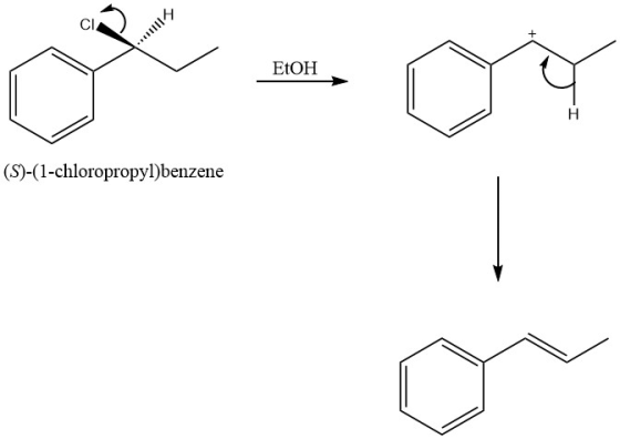 EtOH H (S)-(1-chloropropyl)benzene