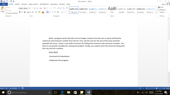 Write a program which will take a list of integer