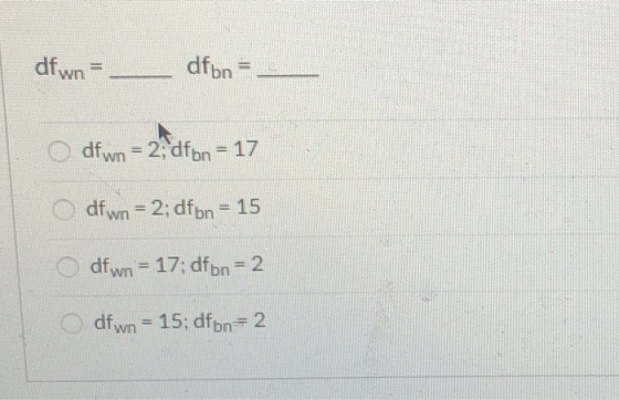 dfwn = dfun dfwn = 2; dfpn = 17 dfwn = 2; dfbn = 15 dfwn = 17; dfbn = 2 dfwn = 15; dfon=2