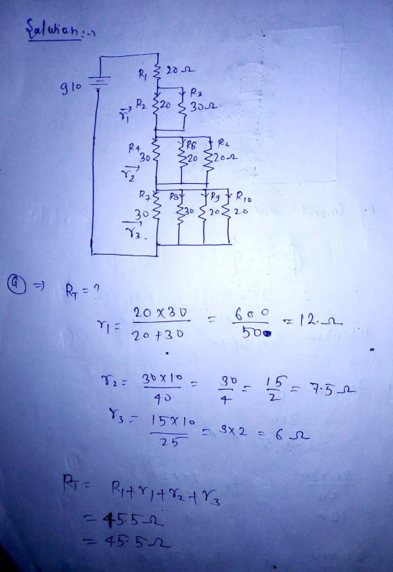 {alution :- RI 202 lit 970 R2 R3 302 TE R4 30 3 Ro 320 2000 22 RE PSY FPJ Rio 30 20 220 V. Ry = ? 20x30 S 60o 50e C ris = 122