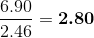 6.90 = 2.80 2.46
