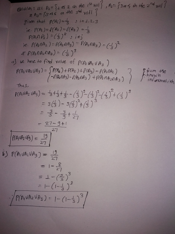 given that p(Ai)- s i-1,2,3 3 fim the infaimal ish 3-3 3 g 27 27 2-7 27 3