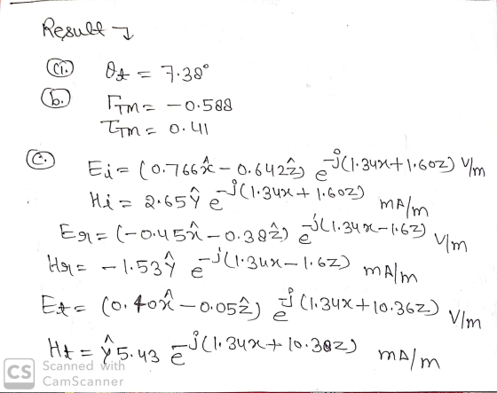 Result I MO Of e 7.38° b. Mo -0.588 Im= 0.41 Ei=(0.76606 -0.6422 -3 (1.342+1,602) Ym Hi= 2.659 (1.343 +1.6029 malm Eg=(-0.450