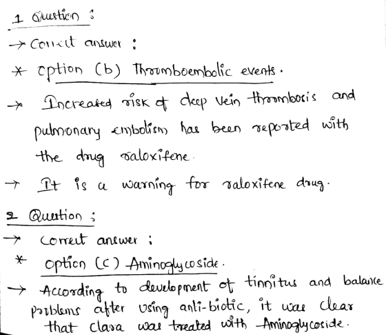 1 Gusticn Cont cnswer (b) Thoumboembolic events option DncreaiedisK c deep vein tmbois and pubnonary mbolen haa been eponted