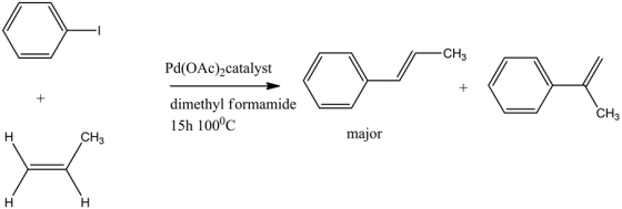 Pd(OAc)2catalyst
dimethyl formamide
15h 100°C
major
