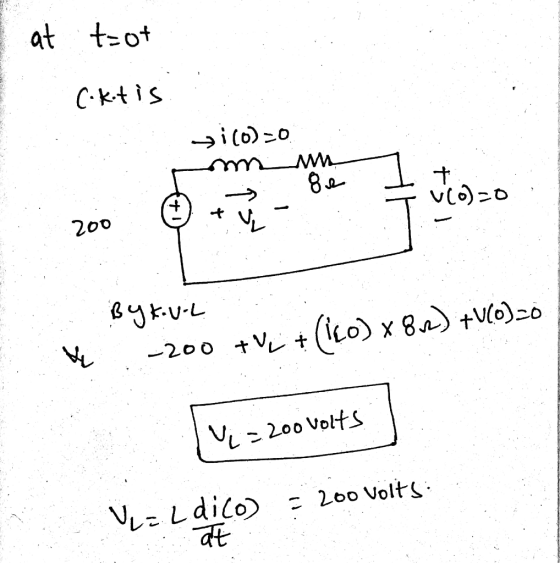 at tot C-Ktis si(oo 200 VL -200 tV(io) x 8) +Vo)6 VL 200 Volts VLELdico dt 200 Volt