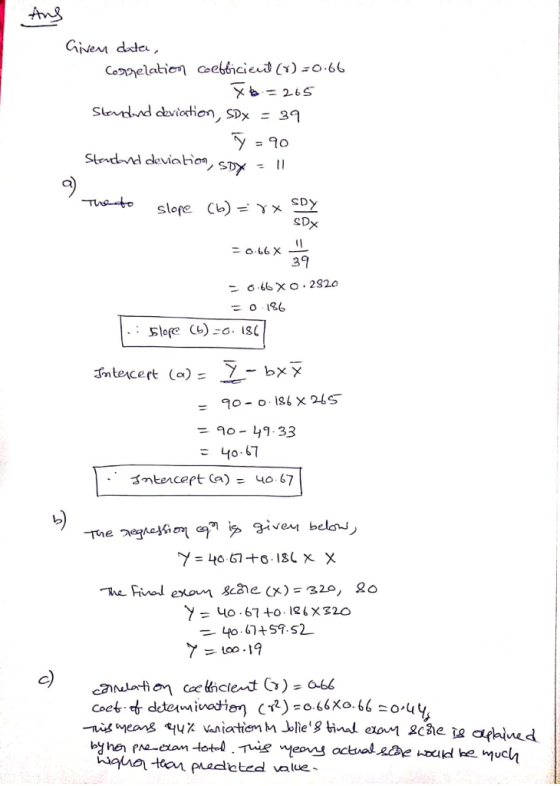Give dade, = 2.65 SD = o 186 CSC = 90-41.33 ะ 40.67 y 40.670 126X32O Coet.of determinatien (p)-o. 66Xo. 6120,4y aton padated value