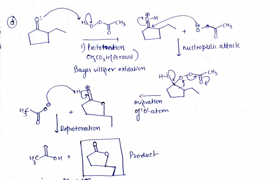 nudeoplilic attack u prototration CH, COHPeraud) Bayer villiper oxidation midration of olatom Treprotonation Product -olt