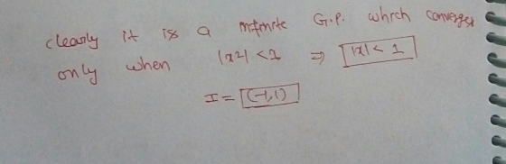 clearly it is only when a infinite 122 <1 I= [(-4,1)] Gol which converter & Tlak al ce
