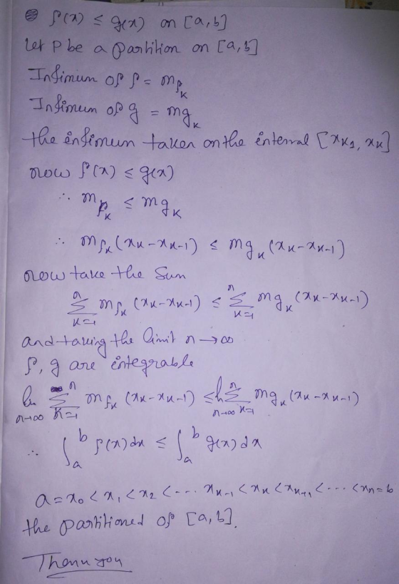 @pas gen) on [a,b] et p be a In Simum of samen In timum of g = ngx partition on [a, b] .. the entimun taken on the internal [