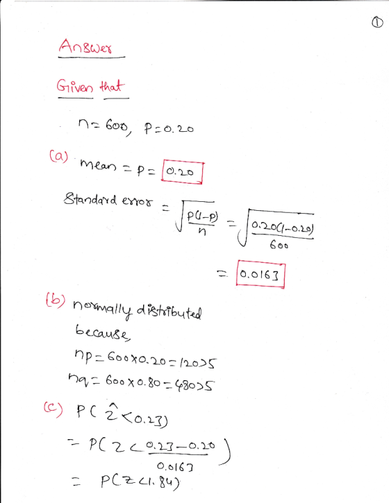 Giiven that Ca) Standard ero - O o (b)newally disibuted beause 0.0167