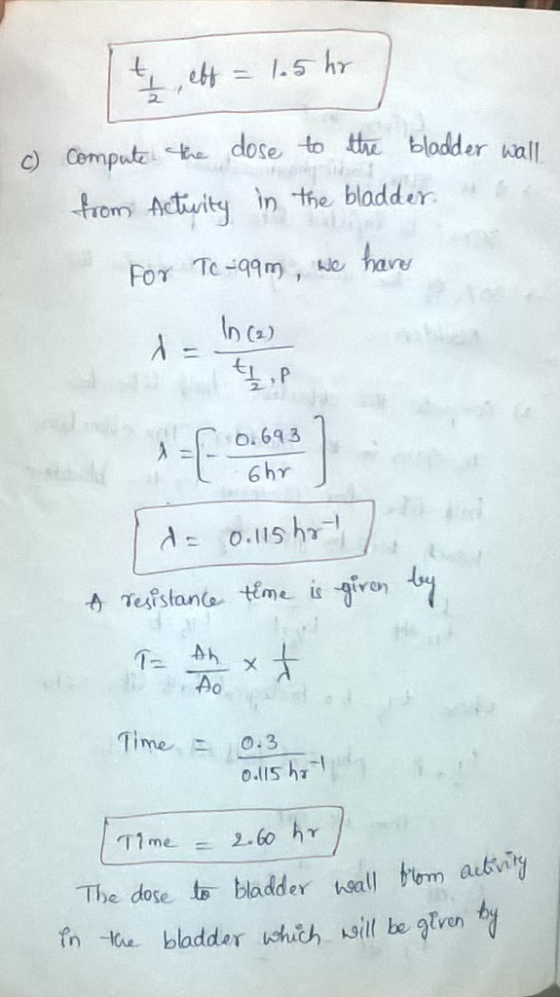 교 er wall from Actiuity n the bladder D C2) b:693 6 hr resistance. tine is -geven Ah x me-0.3 The dose ⓑbadder t sall tem ating tn te bladder uohich willbe ven
