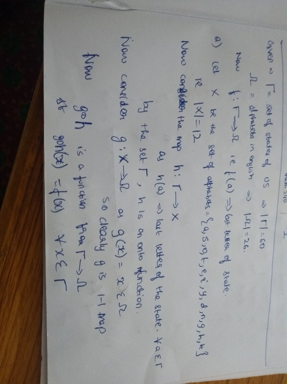 ath 340 2 Gover & a set of states of us a 1t1=50 2 - alphatebs in english - 121= 26. Now fir ie f(a) = last letter of state.