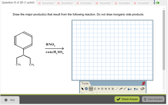 Draw the major product(s) that result from the fol