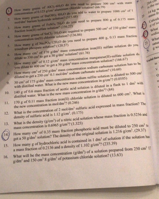 284 cl is the ne 19 14 kg w mass Calcul gos What sodiu What satur X gwa Useful for How many grams of AICI, 6H1:0 do you need