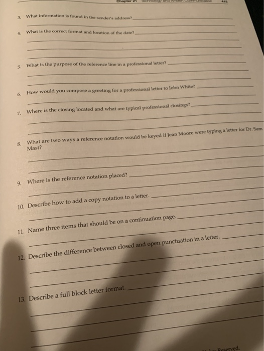 What information is found in the senders address? What is the correct format and location of the date? What is the purpose o