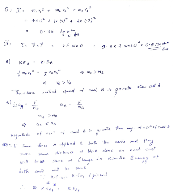 2 +m 4 x22 x ) +x (3) a. 3 x 2 s6o A) KE.B KEA 2 han caet A. grecs ni kal speed of cort B hen e tor e F me mA < aв a A of acc