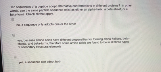 Can sequences of a peptide adopt alternative conformations in different proteins? In other words, can the same peptide sequen
