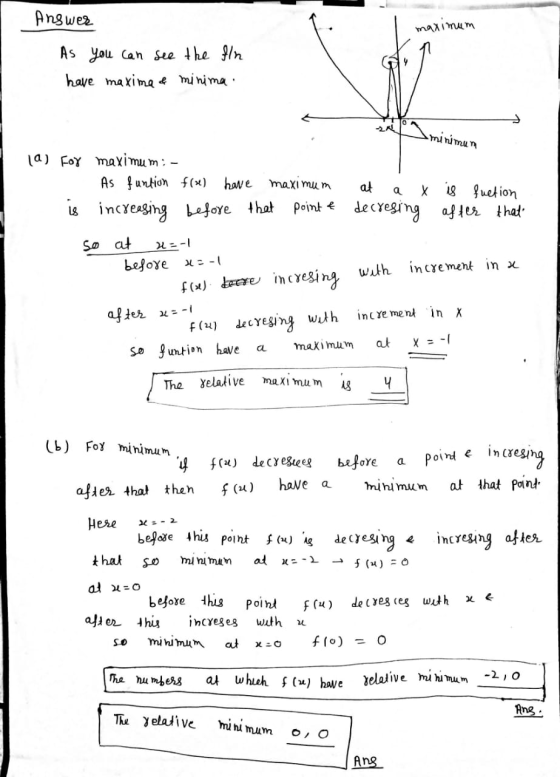 Answer maximum As you can see the fin have maxima & minima. 2시 minimum maximum at a x is fuction point & decresing after that