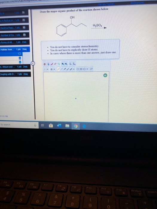 gagenow.com/in/takeASSigH Reterences Reviw Topics Draw the major organic product of the reaction shown below OH sn RadicalH c